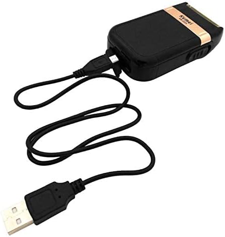 ماكينة حلاقة كهربائية بشفرة ترددية مزدوجة للشحن عبر USB من KEMEI KM-2024
