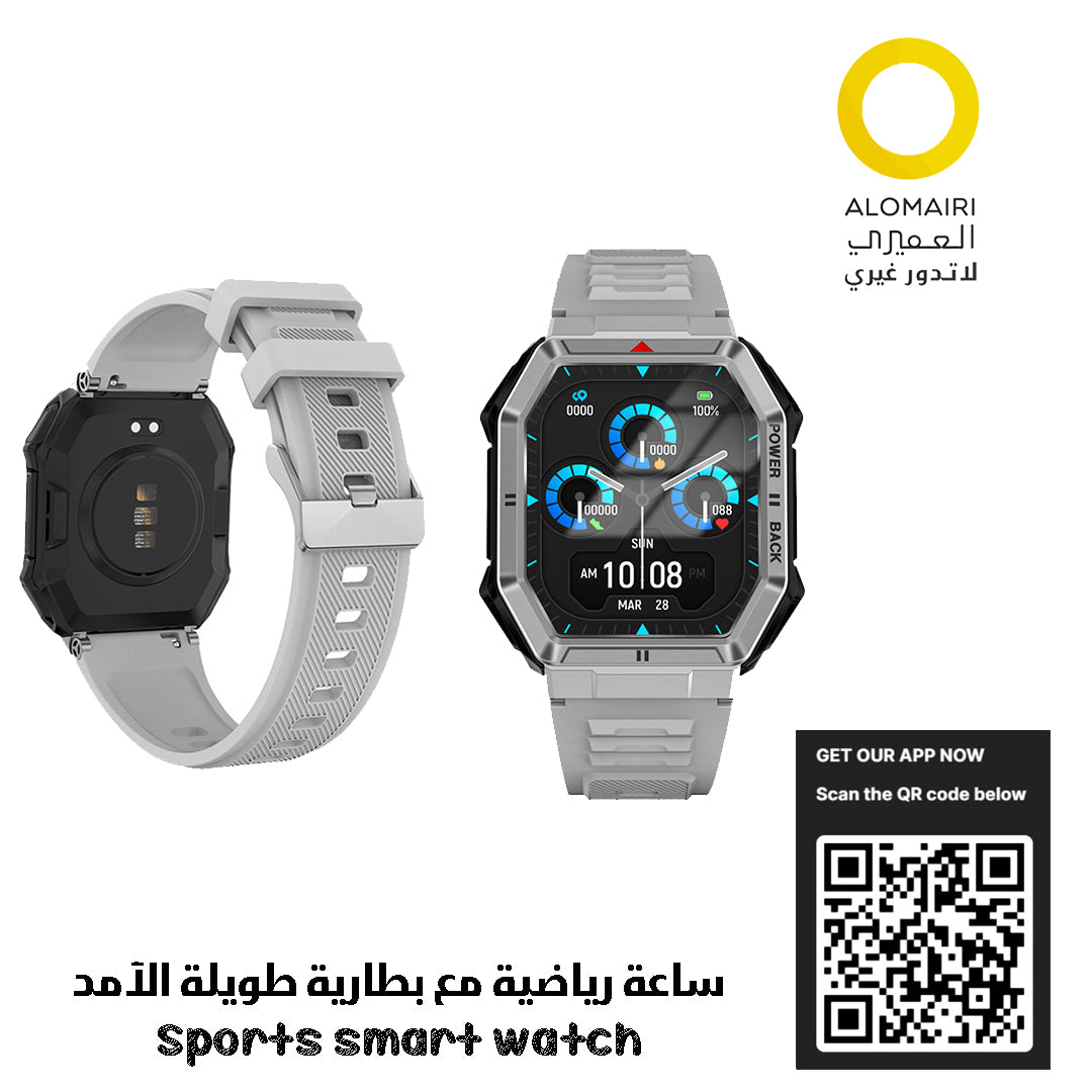 ساعة رياضية مع بطارية طويلة الأمد