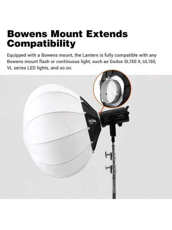 صندوق إضاءة Godox CS-85D Lantern Softbox بحجم 85 سم – معدل إضاءة ناعم متوافق مع Godox SL-60W،