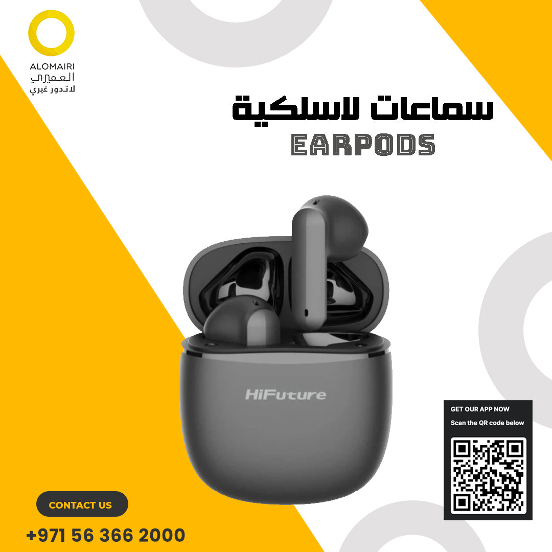 HIFUTURE COLORBUDS2 سماعات أذن لاسلكية حقيقية، 5 ساعات من زمن التشغيل، أبيض وأسود