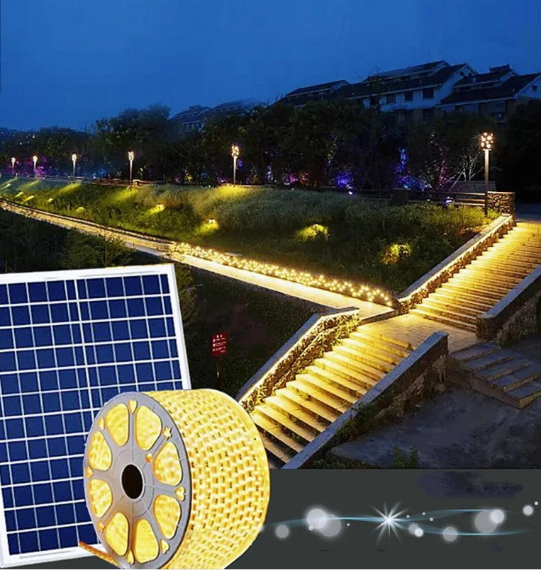 أضواء شريطية LED تعمل بالطاقة الشمسية - ضمان سنتين - إضاءة ساحرة لمنزلك وحديقتك!