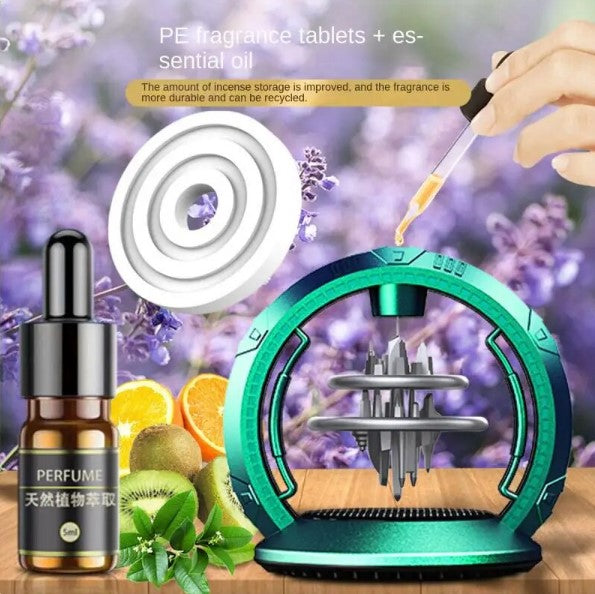 معطر سيارة طويل الأمد مع زيت عطري تعمل بضوء الشمس