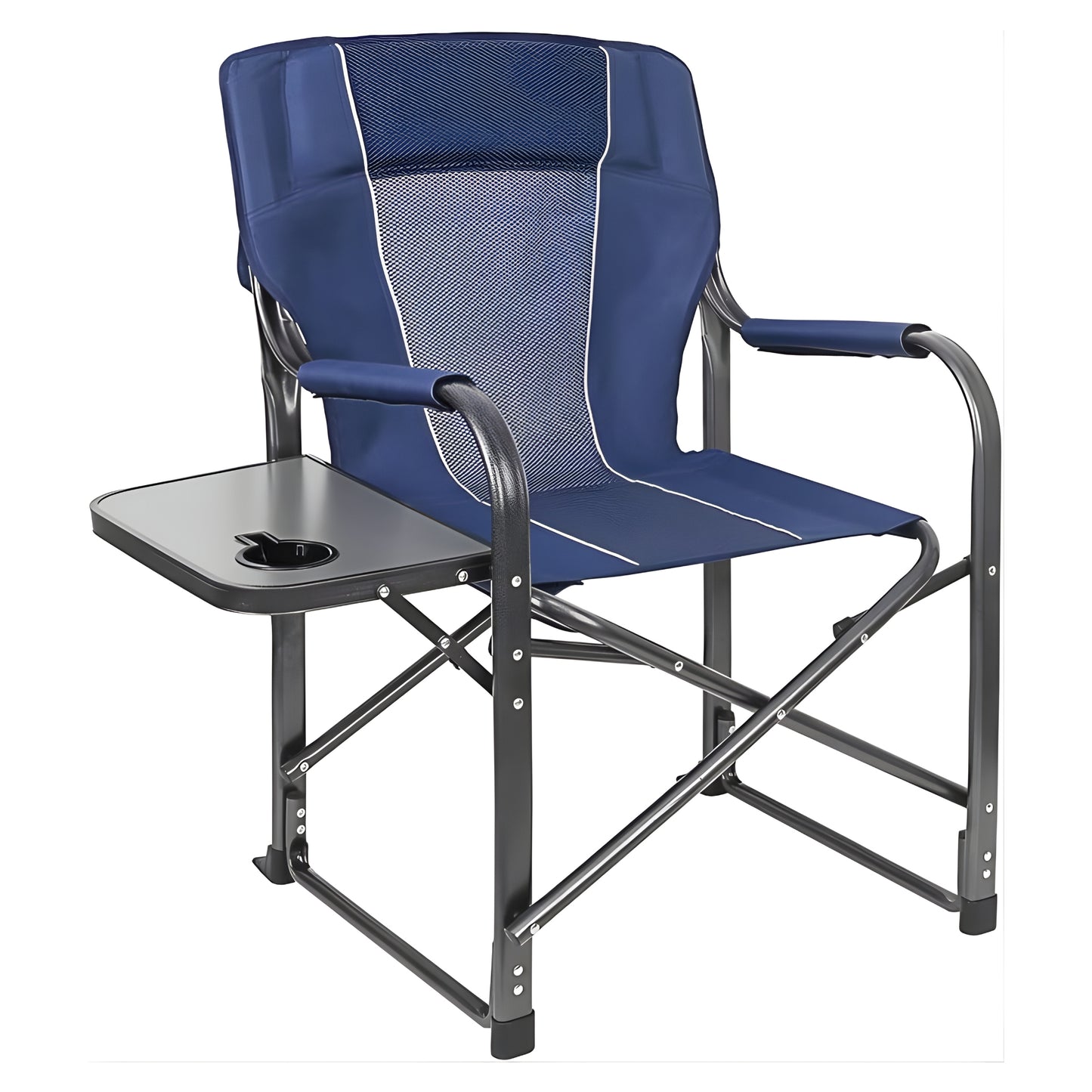 Folding Camping Chair with Side Table – Portable Heavy Duty Outdoor Chair (Red) ALOMAIRI