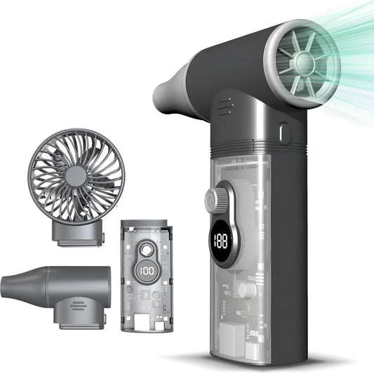 مسدس نفخ كهربائي 3 في 1 – بطارية مزدوجة، 6 مصابيح  سرعة قابلة للتعديل