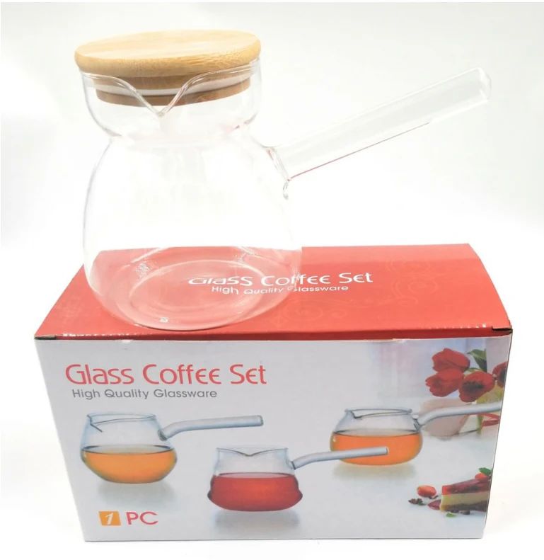 وعاء قهوة زجاجي مقاوم للحرارة