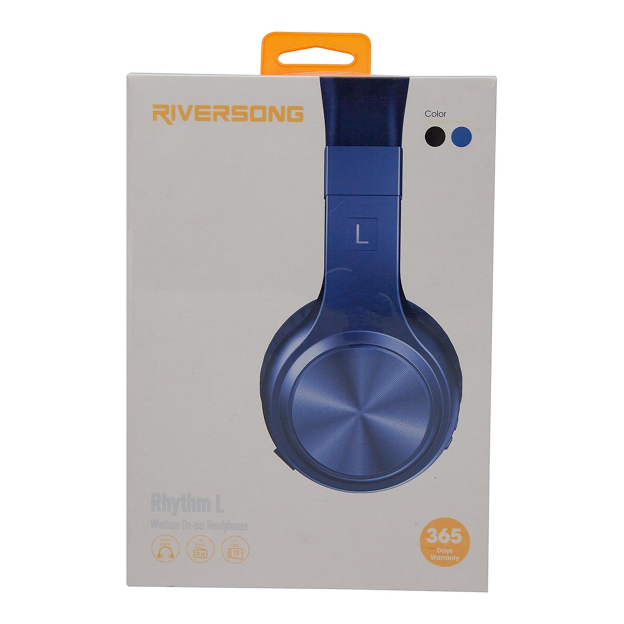 سماعات رأس لاسلكية على الأذن Riversong Rhythm L، موديل EA33، باللون الأزرق.