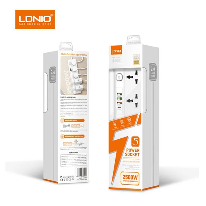 موزع كهرباء LDNIO SC5415 بخمسة منافذ مع منافذ USB