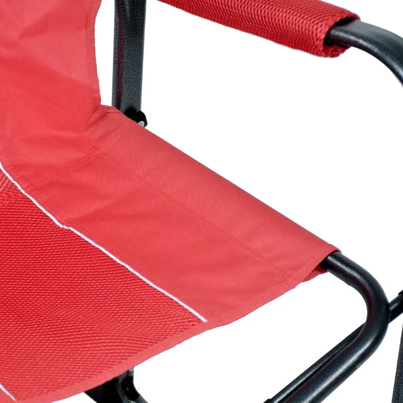 Folding Camping Chair with Side Table – Portable Heavy Duty Outdoor Chair (Red) ALOMAIRI
