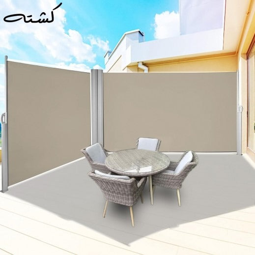 Kashta – Retractable Side Awning 2 Panels (6m × 1.8m) + Marble Support Base (50×50×3cm) ALOMAIRI