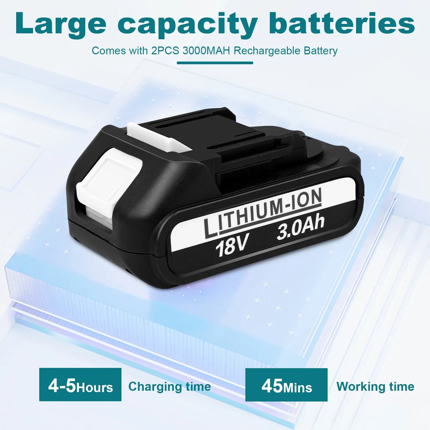 Cordless High-Pressure Washer 2×3000mAh Batteries – Portable Car Wash Gun with Adjustable 6-in-1 Nozzle & Soap Bottle