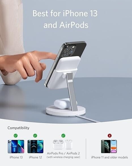 شاحن أنكر اللاسلكي المغناطيسي 2 في 1 Anker 633