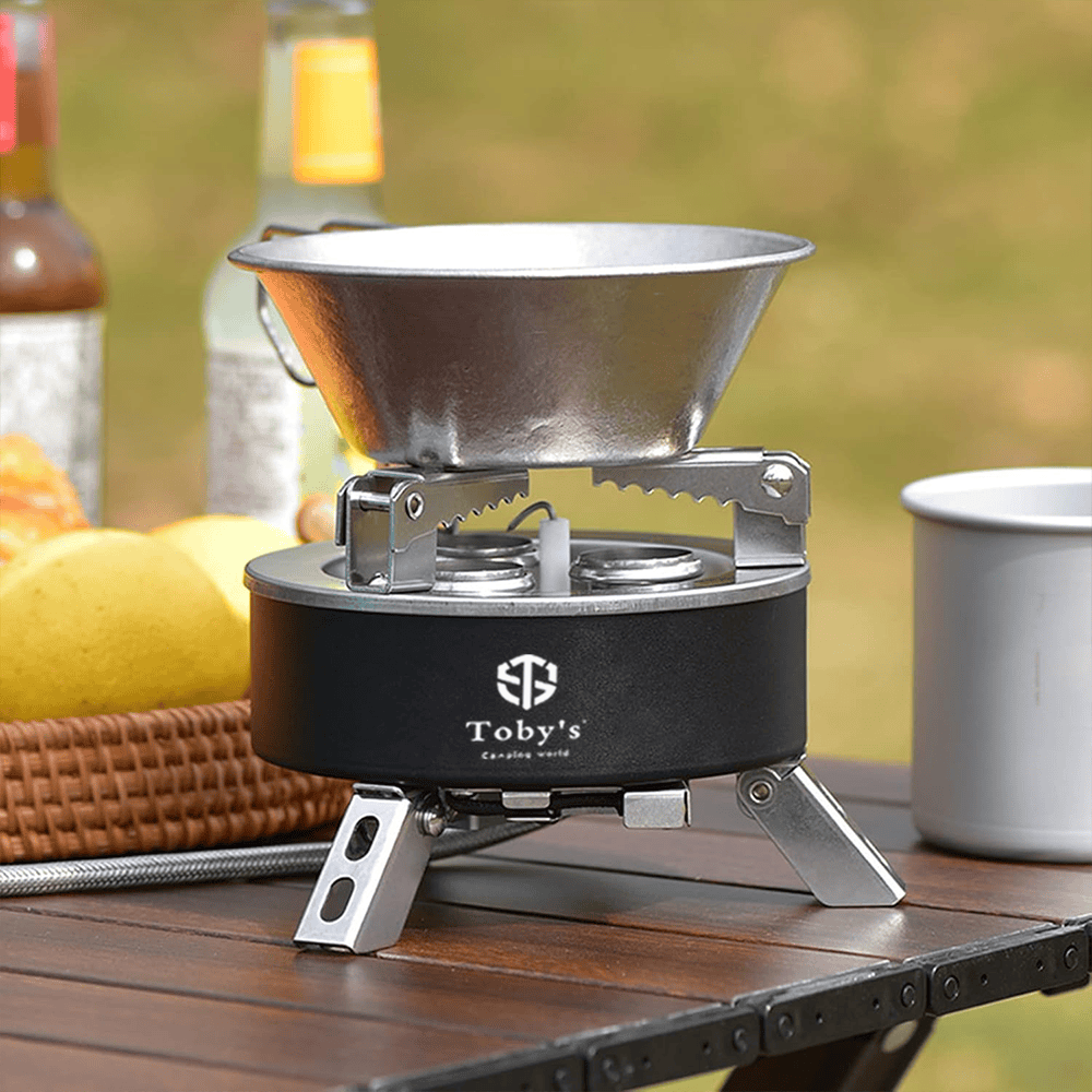 Toby's Gas Stove 06 6800W Camping Gas Stove Folding 3 Burners Piezo Ignition Backpacking Stove Outdoor Cooking Stove Furnace for Camping Hiking Picnic Emergency