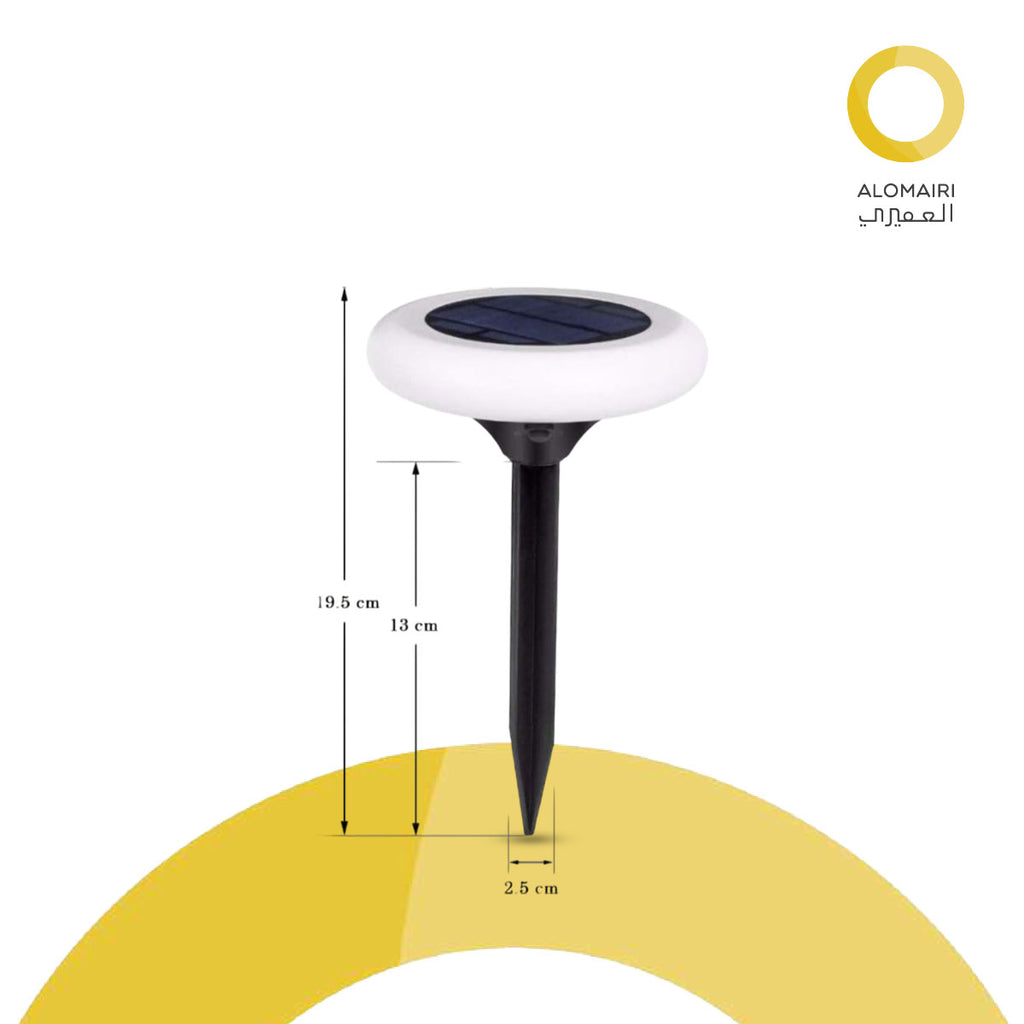 مصباح LED مقاوم للماء على شكل قرص يعمل بالطاقة الشمسية من Hardoll (أسود، 12 × 12 × 44 سم)