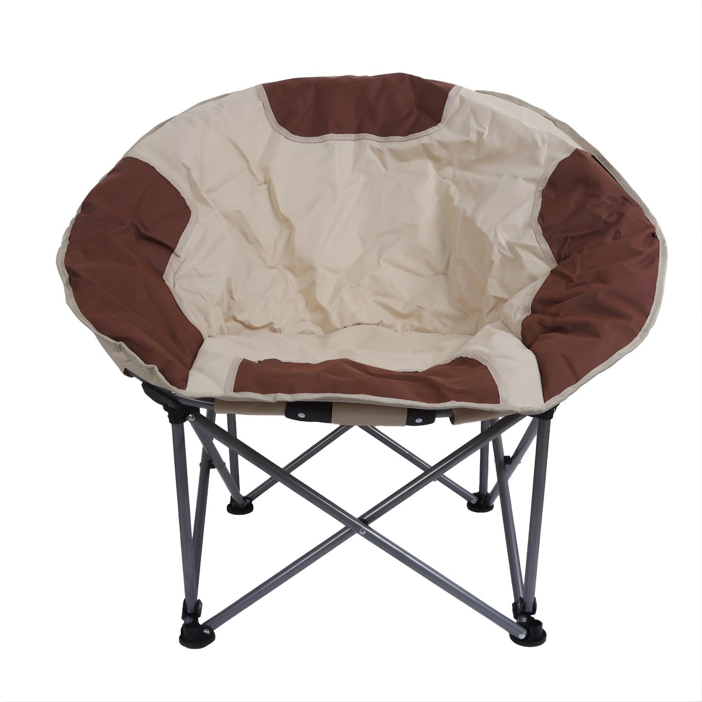 Folding Round Field Chair TL01 – Beige | 150 kg Capacity | Foldable Waterproof Oxford Fabric ALOMAIRI