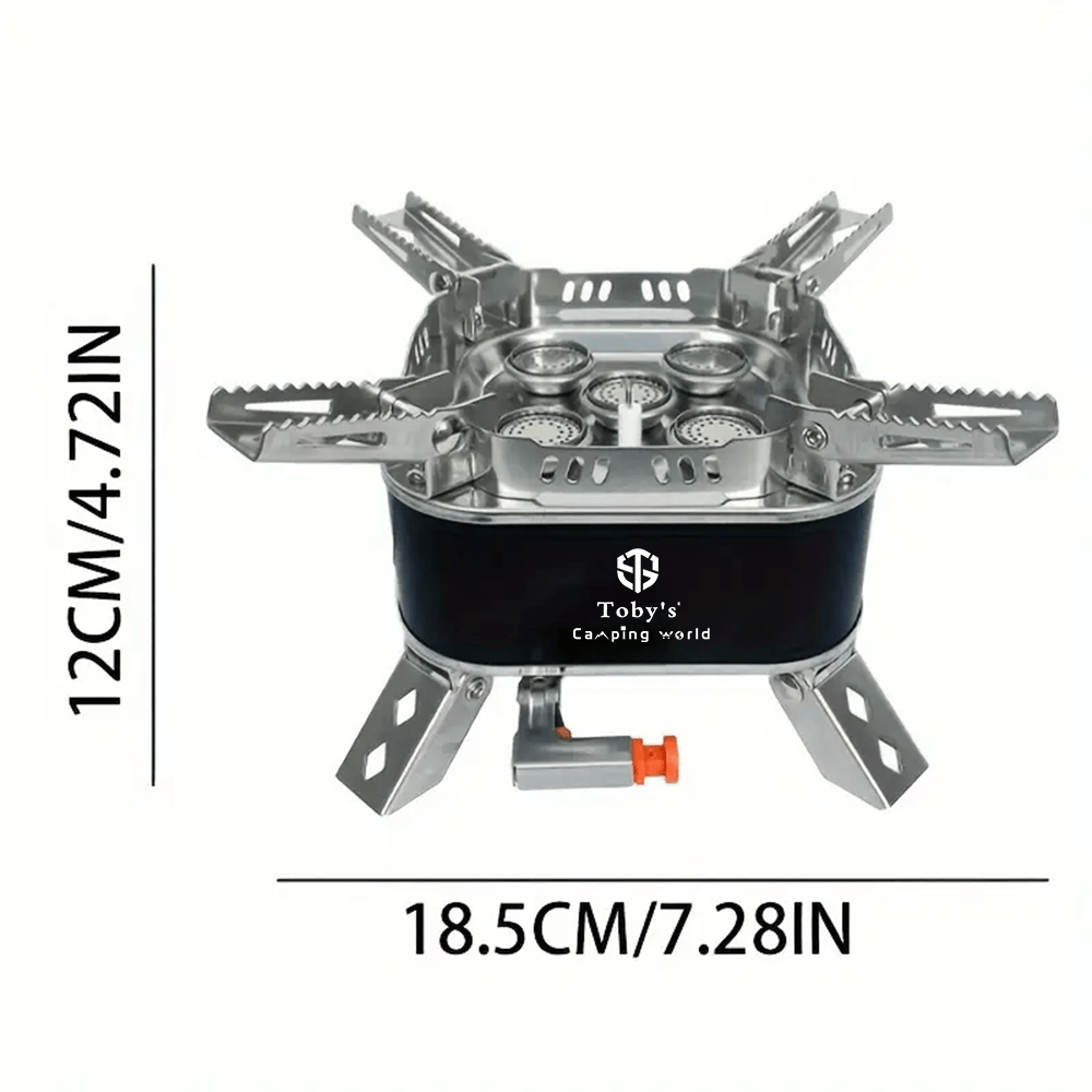 Toby's Gas Stove 07 Windproof 5-Core Tourist Gas Burner Camping Stove Portable 15800W High-Power Strong Fire Outdoor Gas Stove Camping Equipment