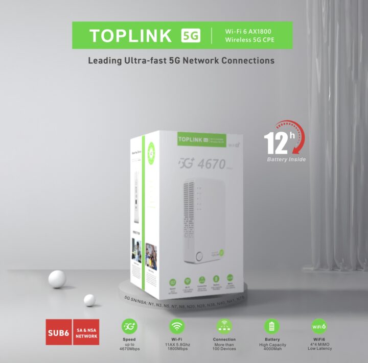 جهاز TOPLINK 5G راوتر متنقل محمول للرحلات و السفر بضمان سنة