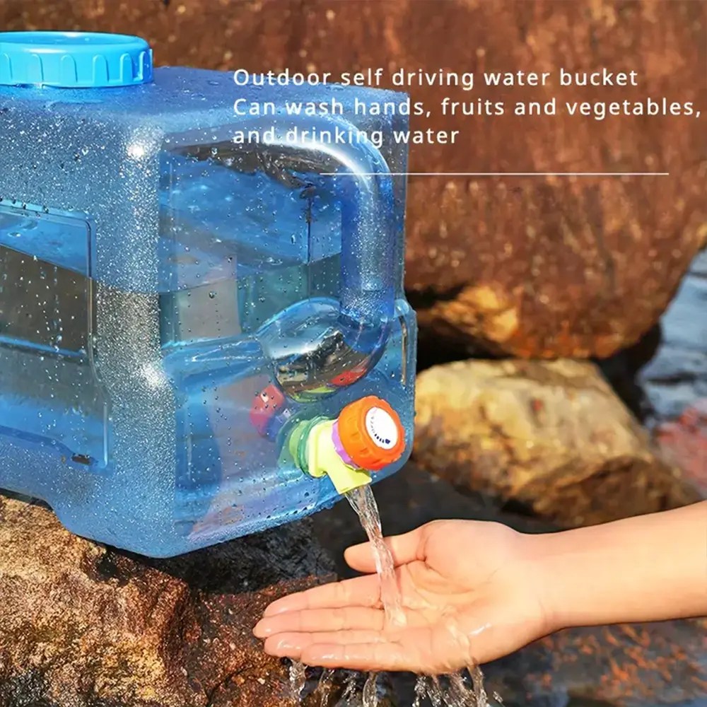 Tobys 22L Pure Water Bucket Large Capacity Food Grade HDPE Water Storage Container with Tap And Handle for Camping, Travel And Household Use