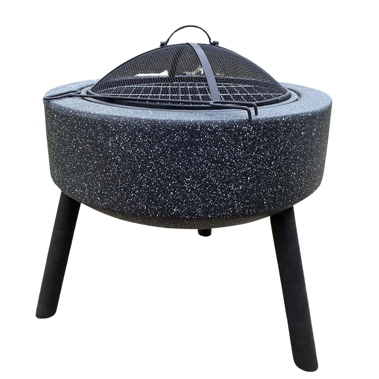 Outdoor Fire Pit & Charcoal Grill – Decorative Stone-Look Brazier (59×59×59cm) ALOMAIRI