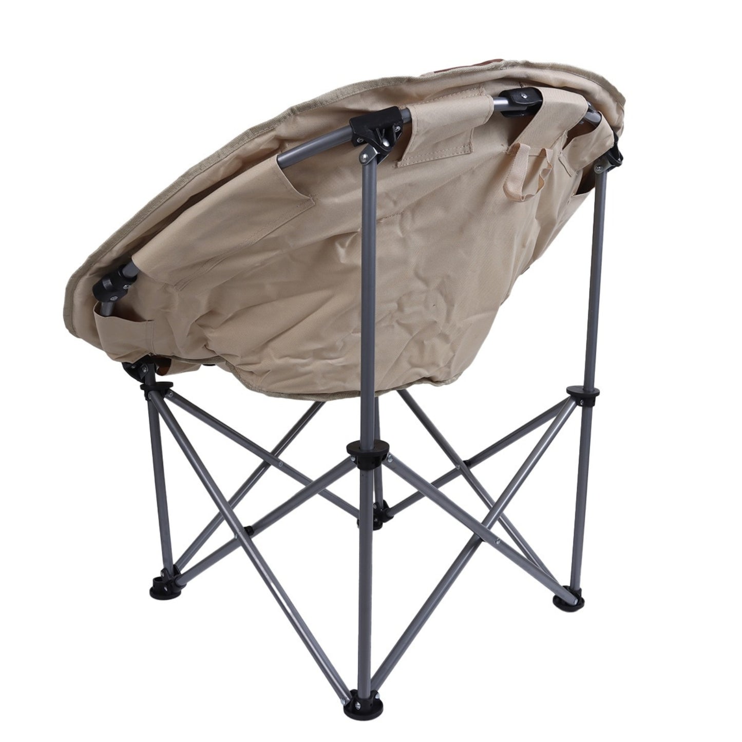Folding Round Field Chair TL01 – Beige | 150 kg Capacity | Foldable Waterproof Oxford Fabric ALOMAIRI