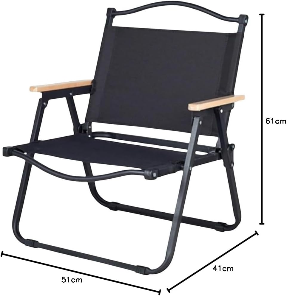 Camping Folding Ultralight Chair - Outdoor Furniture with Wooden Handle Aluminum Bracket - Stable Collapsible Camp Chair for Hiking, Fishing, Picnic, Travel
