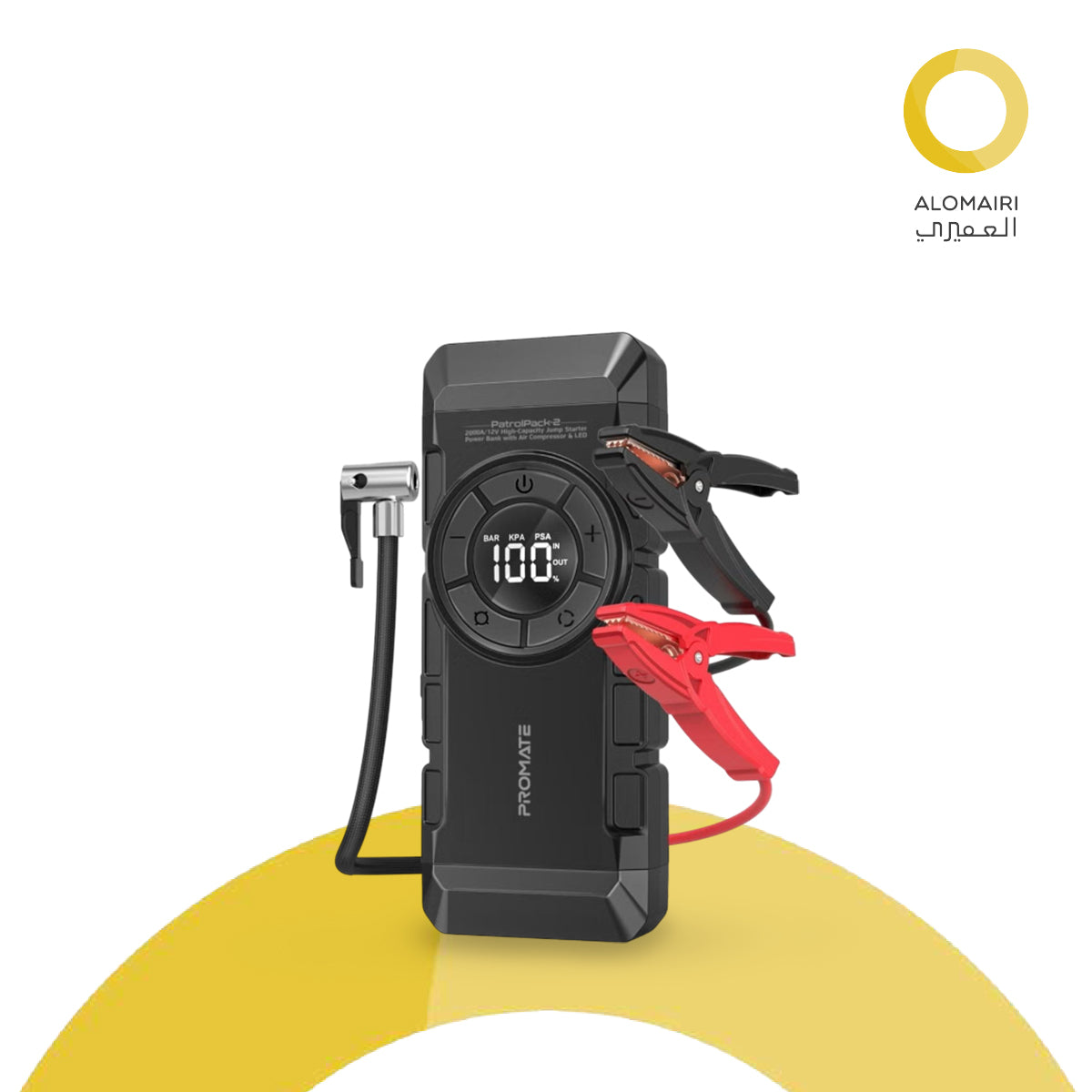 A/12V مع منفاخ هواء بقوة 150PSI وبنك طاقة بسعة 12000mAh مع كشاف