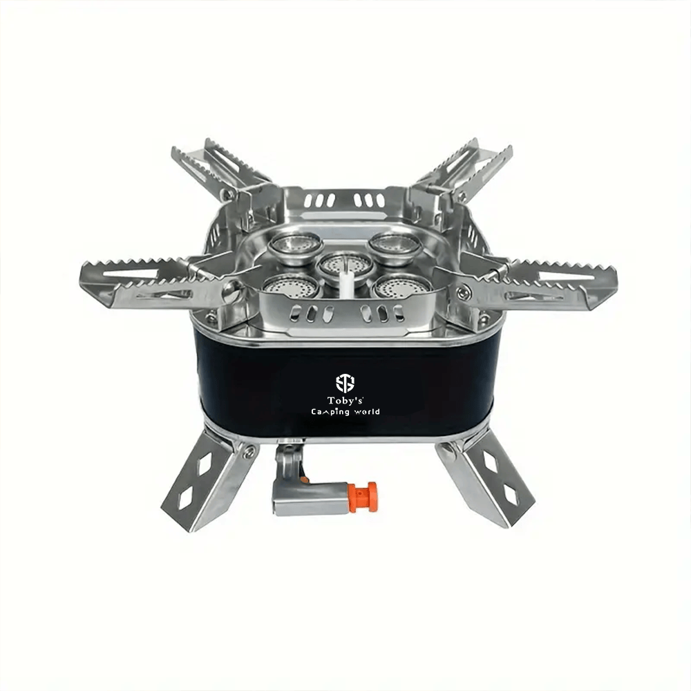 Toby's Gas Stove 07 Windproof 5-Core Tourist Gas Burner Camping Stove Portable 15800W High-Power Strong Fire Outdoor Gas Stove Camping Equipment