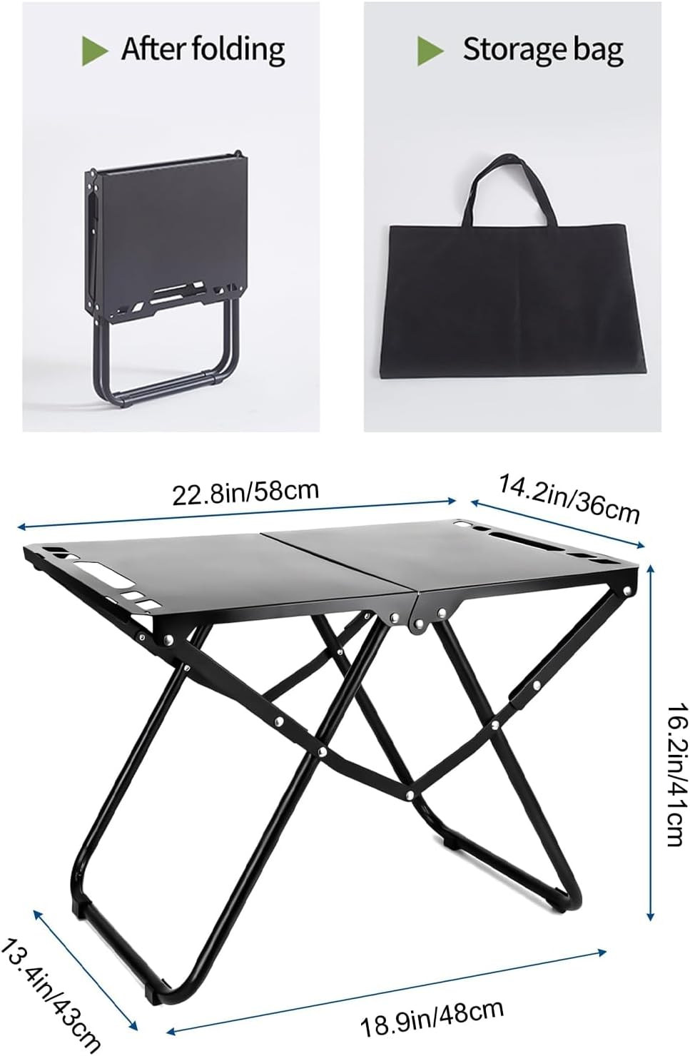 Camping Furniture Set – 2 Folding Chairs with Cup Holders & 1 Portable Folding Table