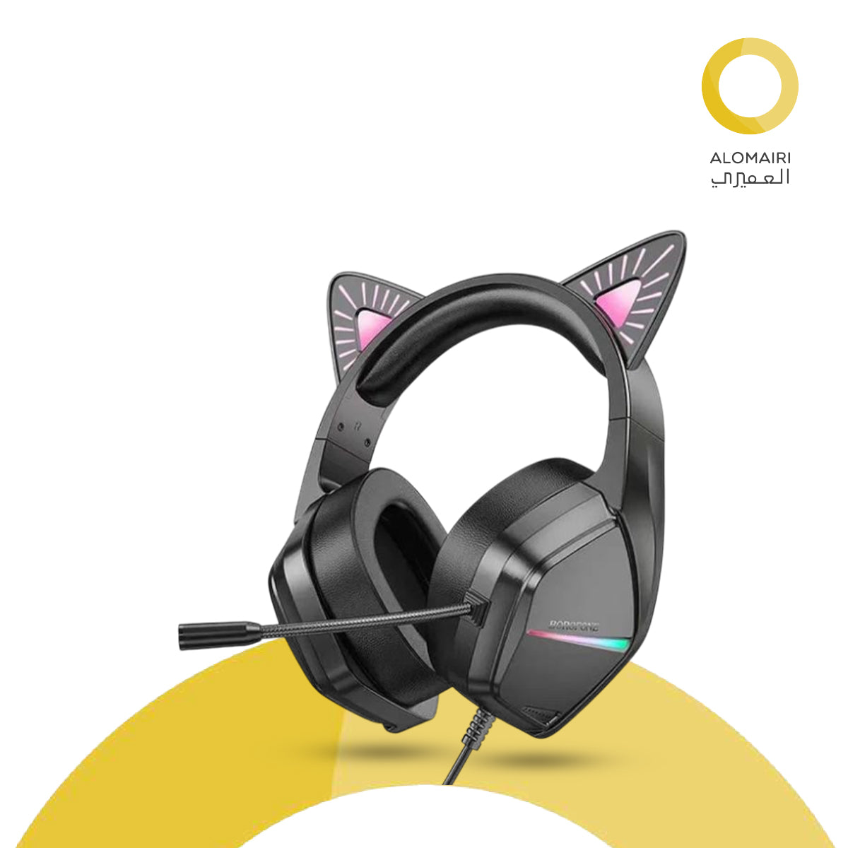 سماعات فوق الأذن BOROFONE BO106 قطة لطيفة (USB+3.5 مم/2 متر) قطة شبحية