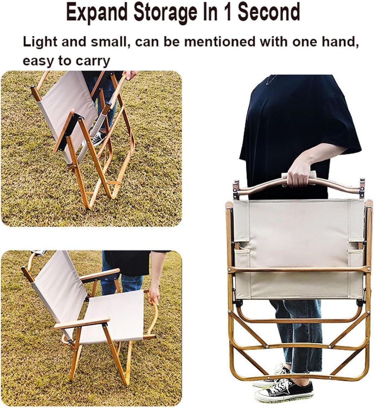 Camping Furniture Set – 2 Folding Chairs with Cup Holders & 1 Portable Folding Table