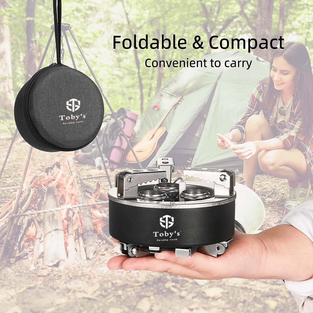 Toby's Gas Stove 06 6800W Camping Gas Stove Folding 3 Burners Piezo Ignition Backpacking Stove Outdoor Cooking Stove Furnace for Camping Hiking Picnic Emergency