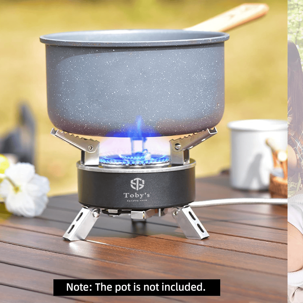 Toby's Gas Stove 06 6800W Camping Gas Stove Folding 3 Burners Piezo Ignition Backpacking Stove Outdoor Cooking Stove Furnace for Camping Hiking Picnic Emergency