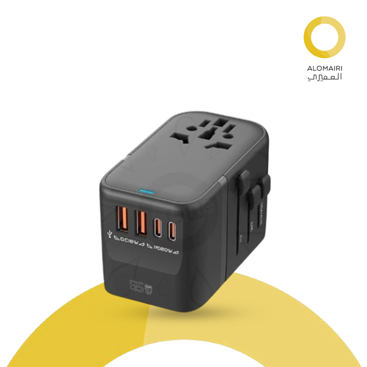محول السفر GaN بقدرة 65W مع كابل قابل للسحب (HHT907)