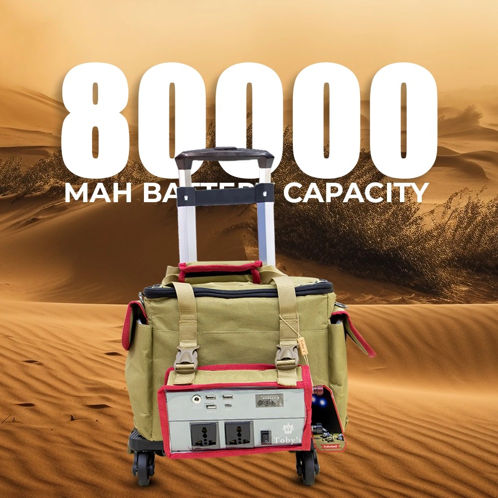 Toby's BTY 100 Highly Durable Battery 80000mAh Power Station, Rechargeable Battery With 500W Power Inverter