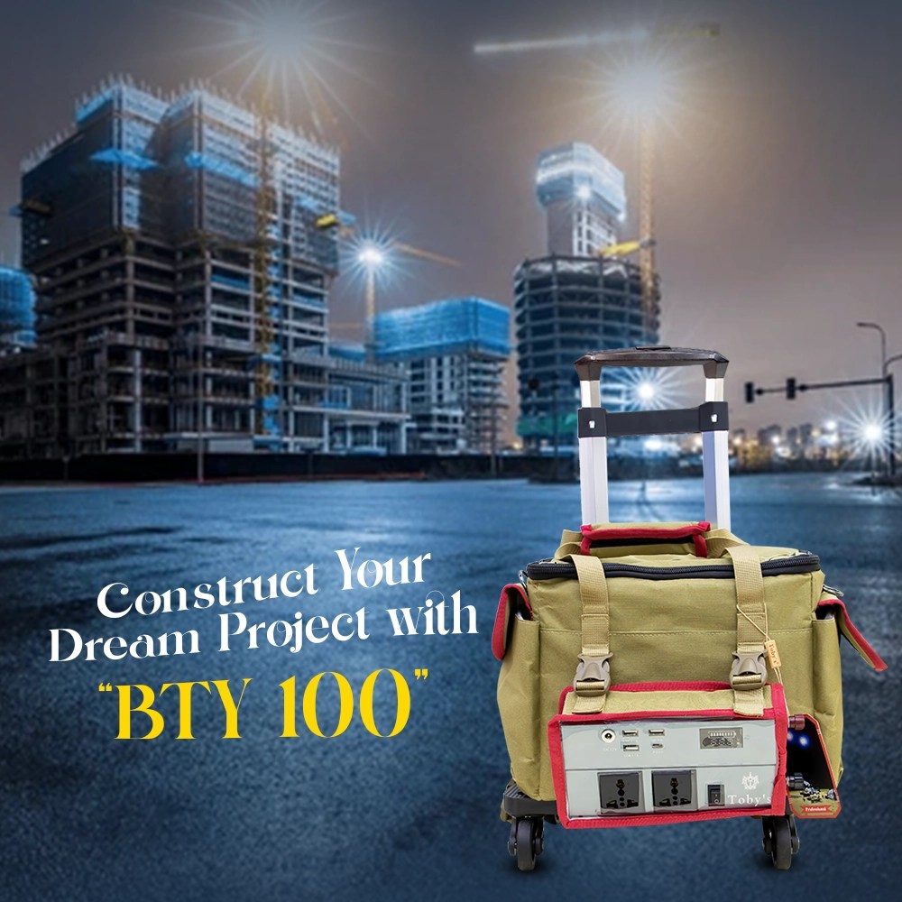 Toby's BTY 100 Highly Durable Battery 80000mAh Power Station, Rechargeable Battery With 500W Power Inverter