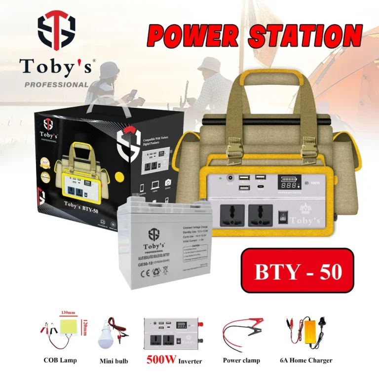 Toby's BTY 50 Battery 40000mAh Power, Rechargeable Battery With 500W Power Inverter Best For Camping