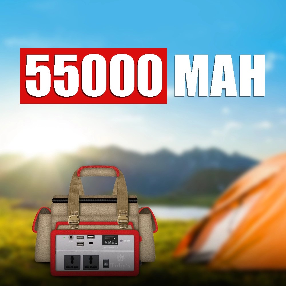 Toby's BTY 70 Battery 55000mAh Power, Rechargeable Battery With 220V Power Inverter Best For Camping