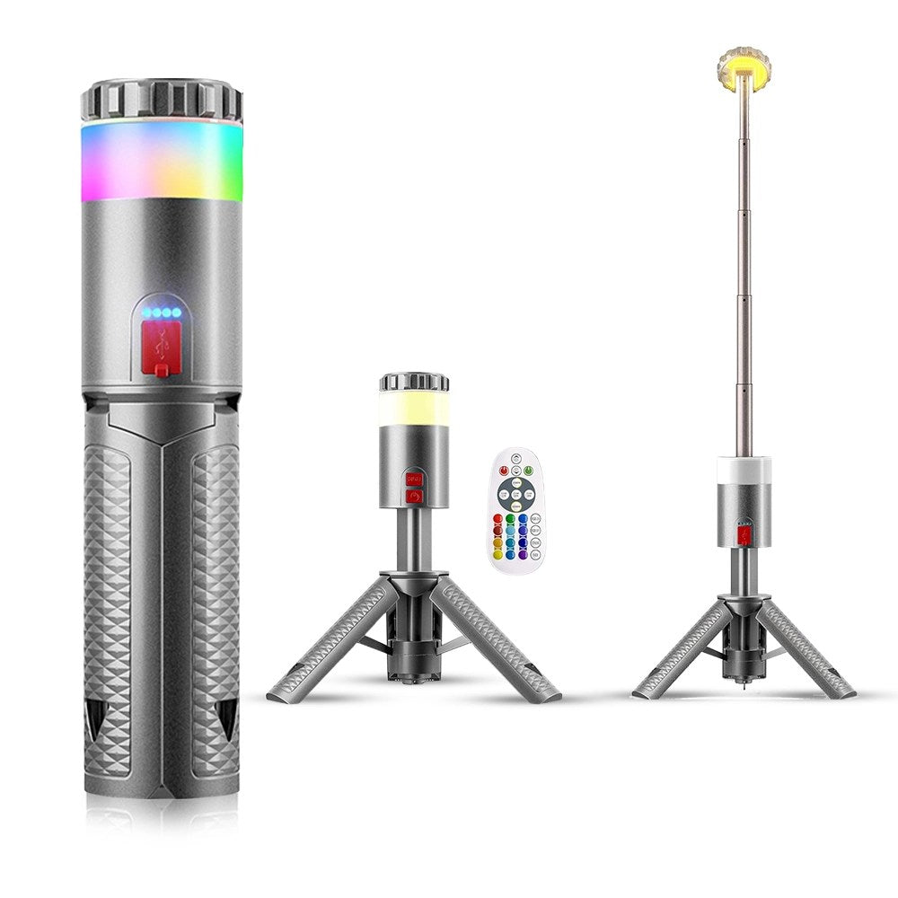 TOBY’S Professional CPL-T21 PRO Rechargeable Telescopic Camping Lantern, 1000 Lumens, 6000mAh Power Bank, COB Warm and White Light, RGB Modes, Remote Control, Tripod Stand, Type-C Charging