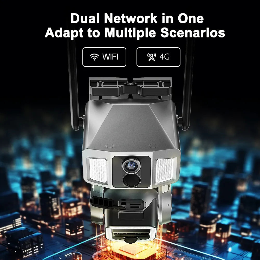 4G -WiFi كاميرا أمان خارجية تعمل بالطاقة الشمسية مع دعم