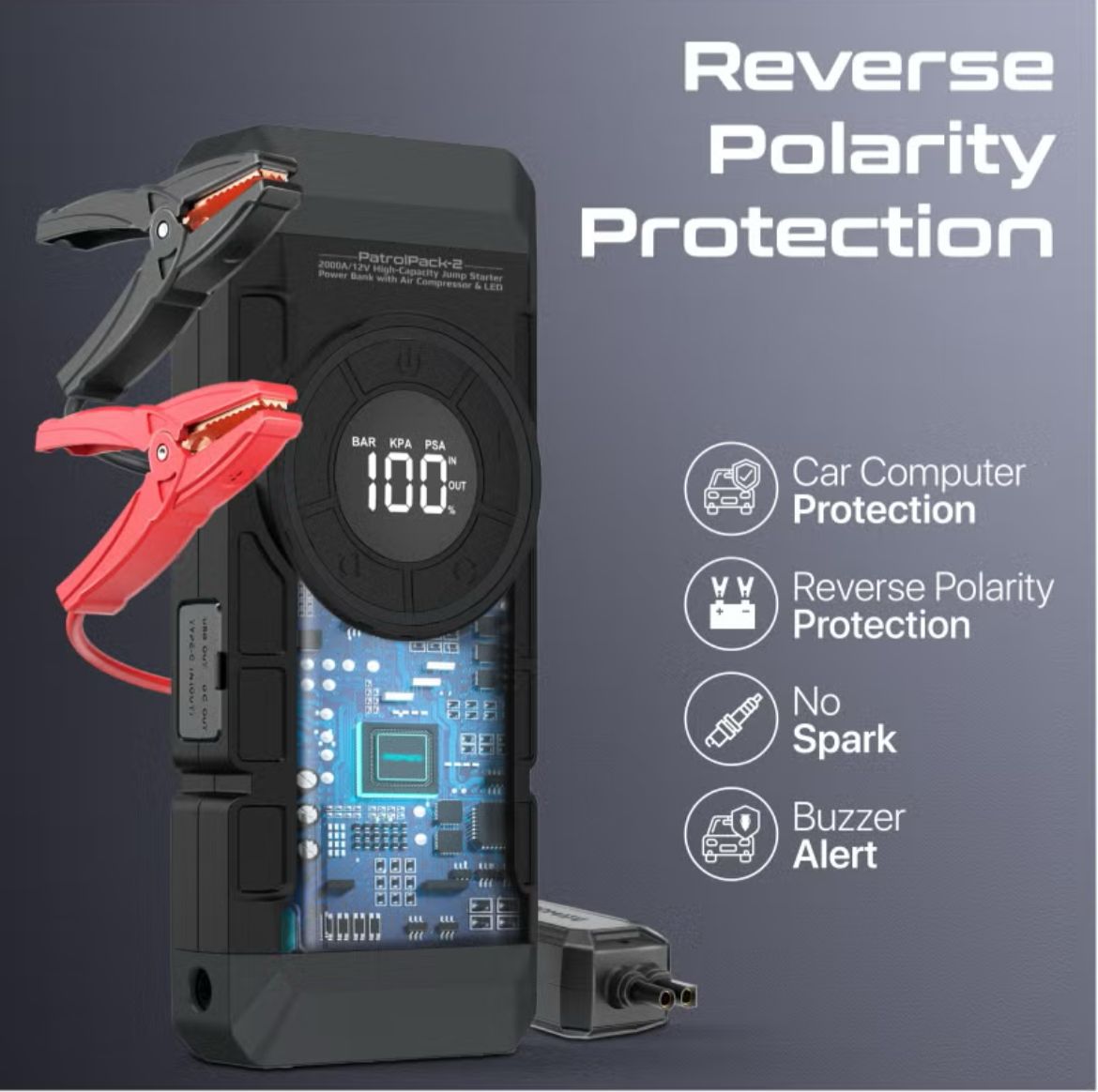 A/12V مع منفاخ هواء بقوة 150PSI وبنك طاقة بسعة 12000mAh مع كشاف