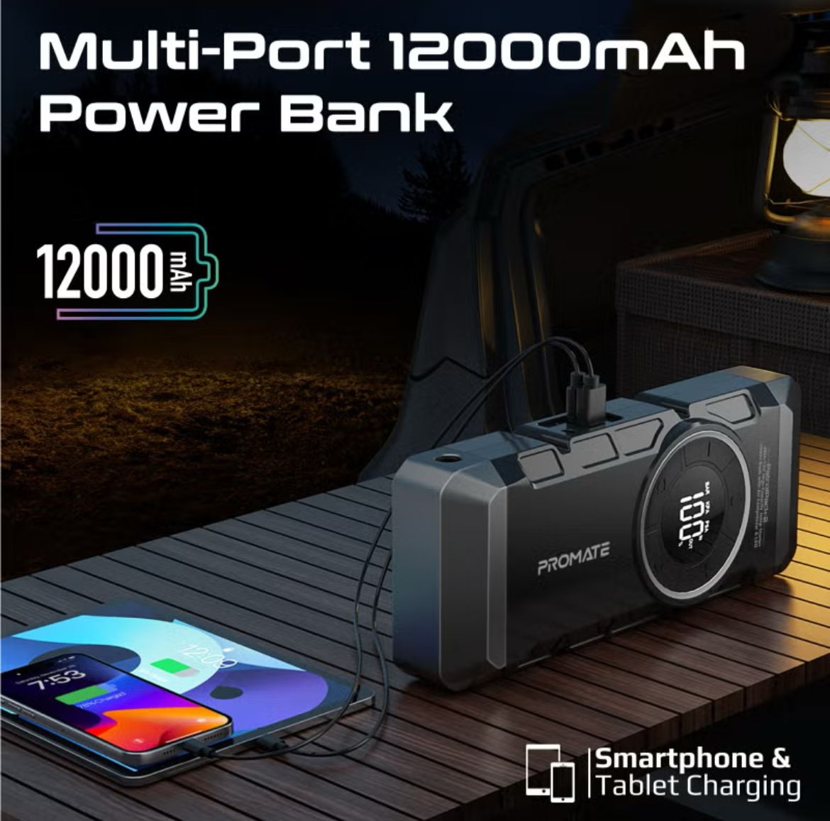 A/12V مع منفاخ هواء بقوة 150PSI وبنك طاقة بسعة 12000mAh مع كشاف