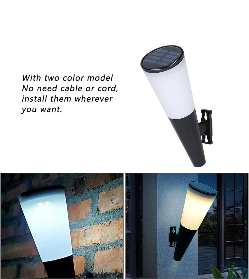 أضواء حائط شمسية خارجية، أبيض دافئ وRGB