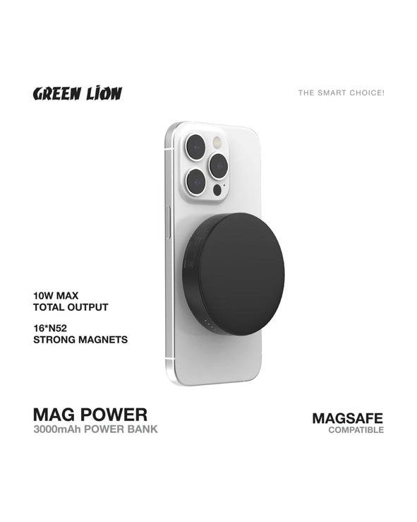 Green Lion MAG Power 3000mAh باور بانك، متوافق مع MagSafe