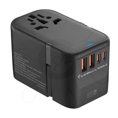 محول السفر GaN بقدرة 65W مع كابل قابل للسحب (HHT907)