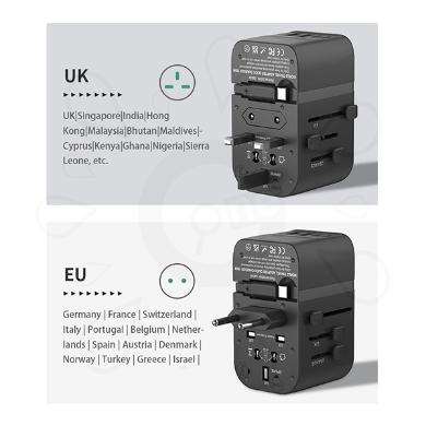 محول السفر GaN بقدرة 65W مع كابل قابل للسحب (HHT907)