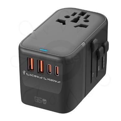 محول السفر GaN بقدرة 65W مع كابل قابل للسحب (HHT907)