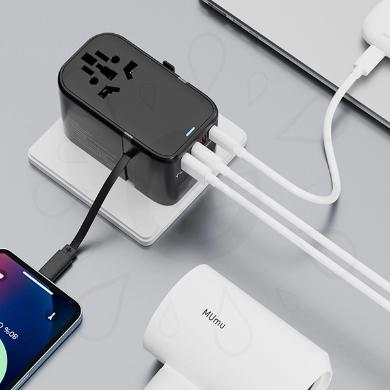 محول السفر GaN بقدرة 65W مع كابل قابل للسحب (HHT907)