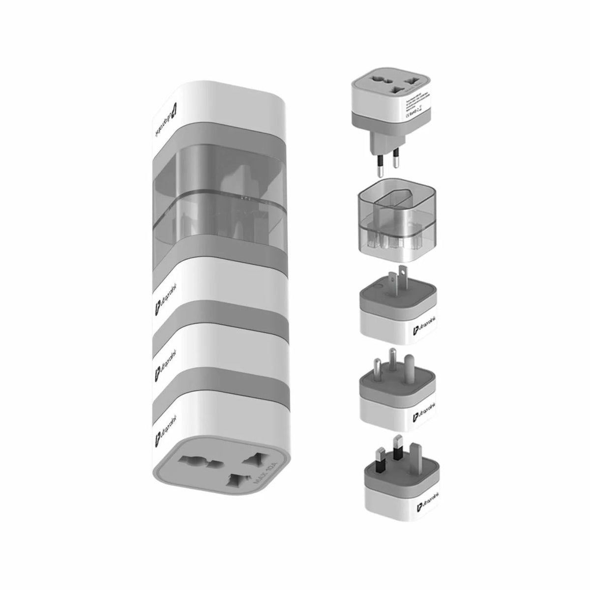 Ultraprolink Travel Qubes محولات AC عالمية للسفر (عبوة من 4 قطع)