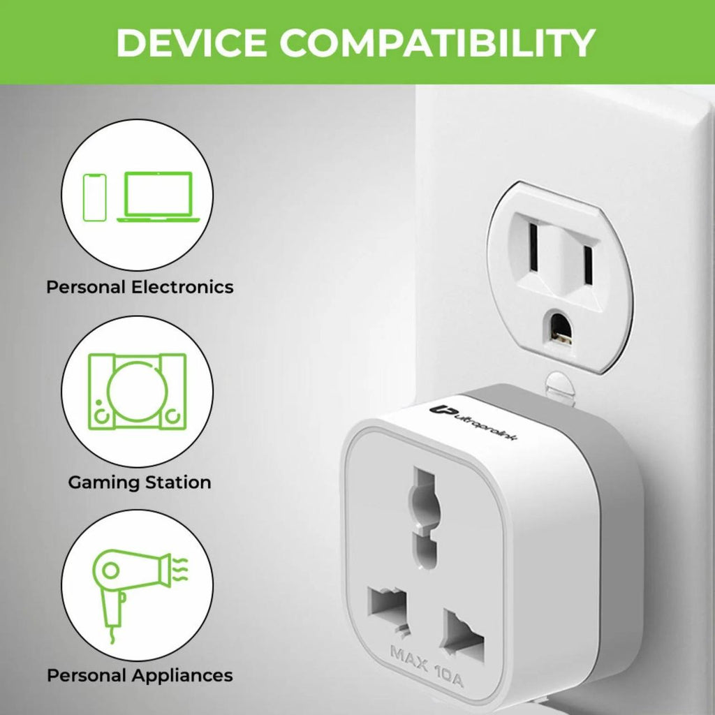 Ultraprolink Travel Qubes محولات AC عالمية للسفر (عبوة من 4 قطع)