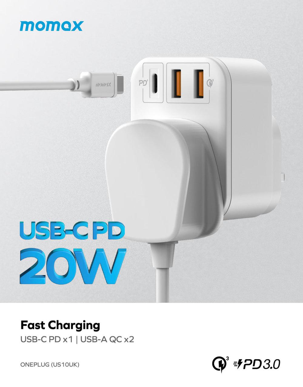 ONEPLUG PD20W 2A1C مقبس شامل 1-بت