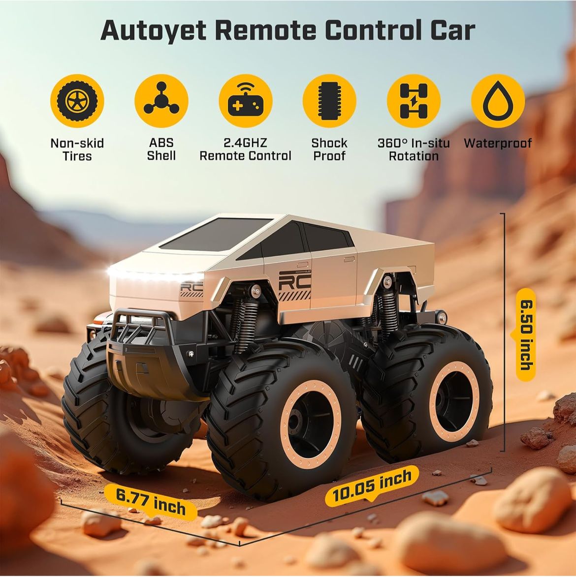 سيارة Cybertruck RC للأطفال بعمر 6+ | لعبة سيارة بتحكم عن بعد
